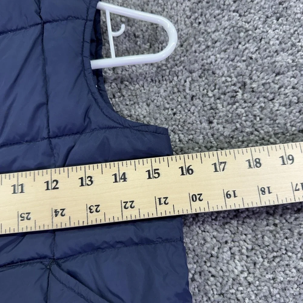 Lands' End Vest Kids S 4 Blue Quilted Down Puffer Snap Front Winter Nylon